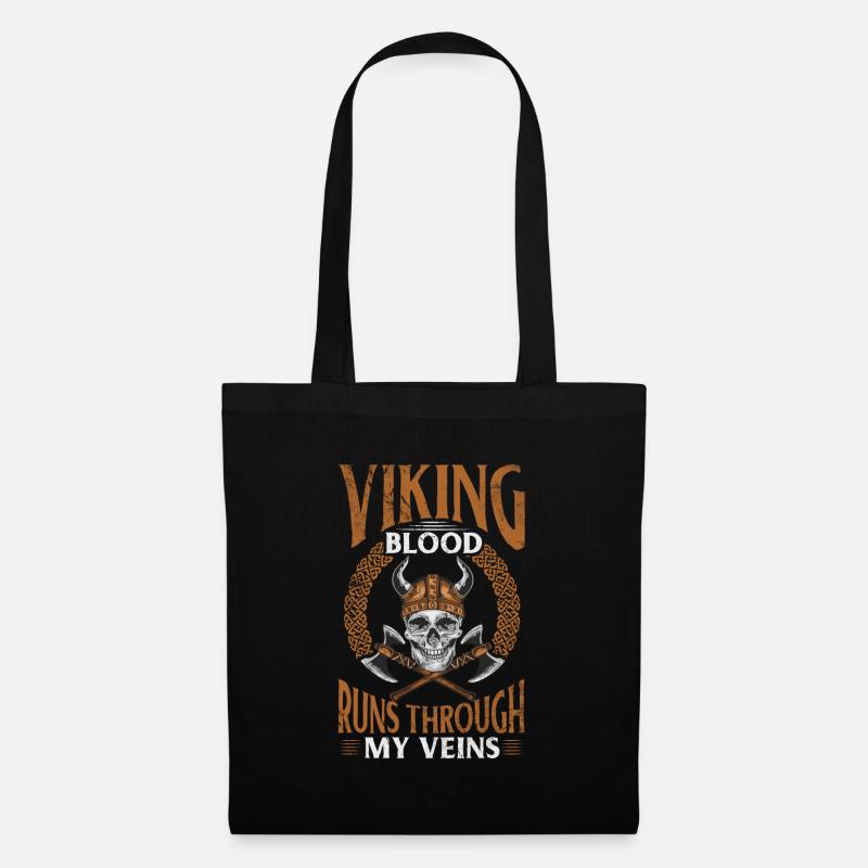 Vikings Scandinavian Viking Blood Runs Through My - Stoffbeutel - Schwarz