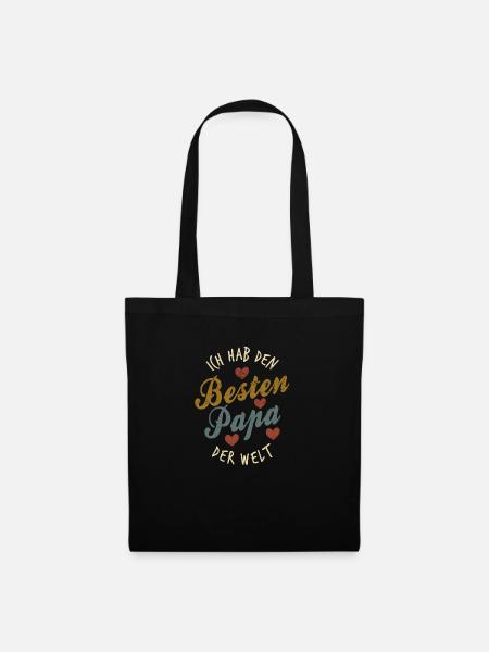 Ich hab den besten Papa der Welt Geschenkidee - Stoffbeutel - Schwarz