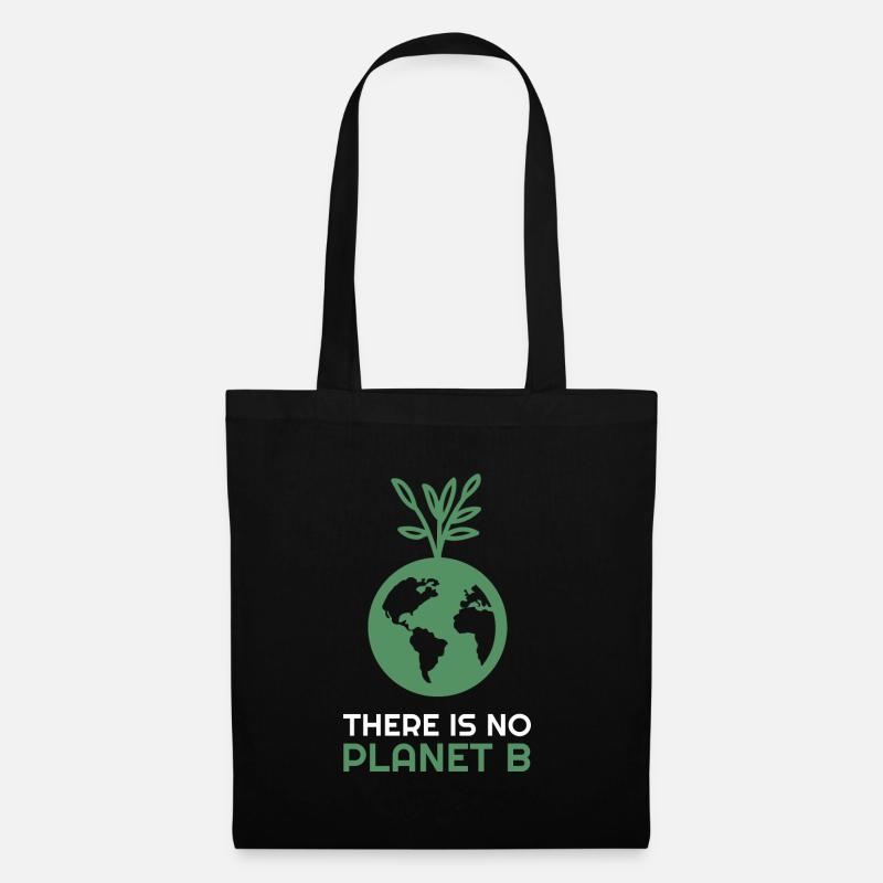 There is no Planet B - Erde mit Baum - Stoffbeutel - Schwarz