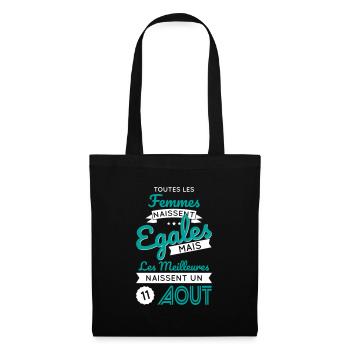 Anniversaire - Les meilleures naissent 11 Août - Sac en tissu - noir - Devant
