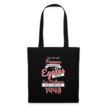 Anniversaire 81 ans - Meilleures sont nées en 1943 - Sac en tissu - noir - Devant