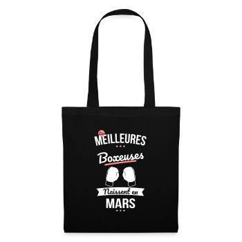 Les meilleures boxeuses naissent en Mars - Sac en tissu - noir - Devant