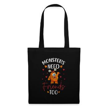 Déguisement effrayant de créature d’Halloween - Sac en tissu - noir - Devant