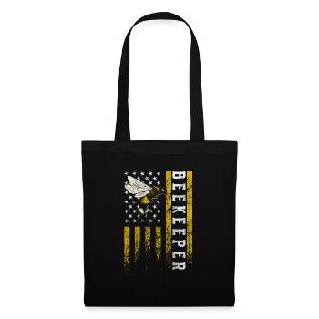 Abeilles reproductrices en nid d’abeille - Sac en tissu - noir - Devant