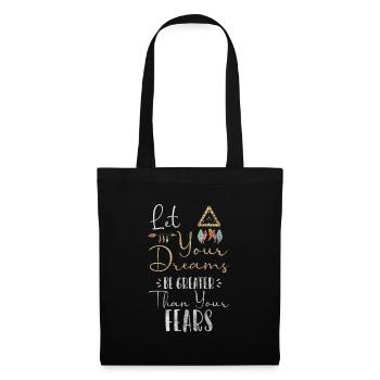 Rêve Plume Bonheur Dormir - Sac en tissu - noir - Devant