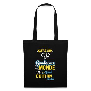 Meilleur Gendarme au monde - 100% génial - Sac en tissu - noir - Devant