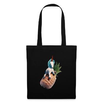 Licorne ananas - Licorne tropicale - Sac en tissu - noir - Devant