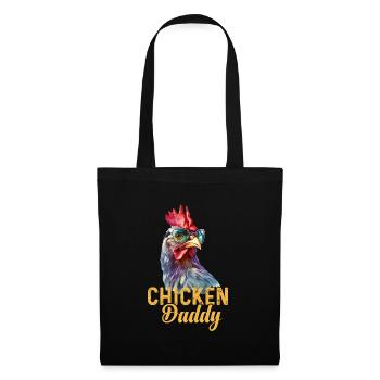 Un drôle de papa poulet avec des lunettes de soleil - Sac en tissu - noir - Devant