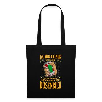 Biertrinker Alkohol Bier Saufen Party Dosenbier - Stoffbeutel - Schwarz - Vorne