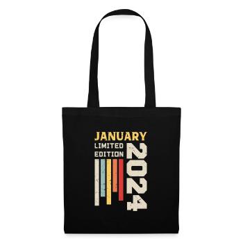 Januar 2024 - Geburtstagsgeschenk Januar 2024 - Stoffbeutel - Schwarz - Vorne
