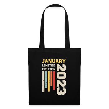 Januar 2023 - Januar 2023 Geburtstagsgeschenk - Stoffbeutel - Schwarz - Vorne
