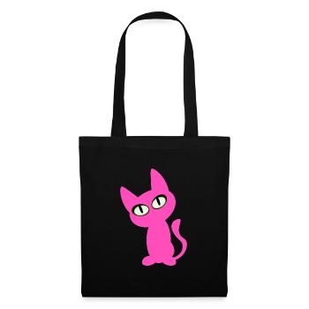 t-shirt chat rose rose gueule de bois chat chats rose - Sac en tissu - noir - Devant