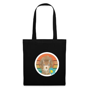 Retro Vintage Squirrel with Flower - Tote Bag - black - Front