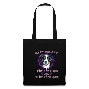 Zwei Berner Sennenhunde sind besser als einer - Stoffbeutel - Schwarz - Vorne