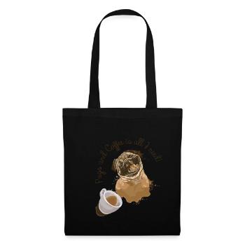 Funny pug dog head dog - Tote Bag - black - Front