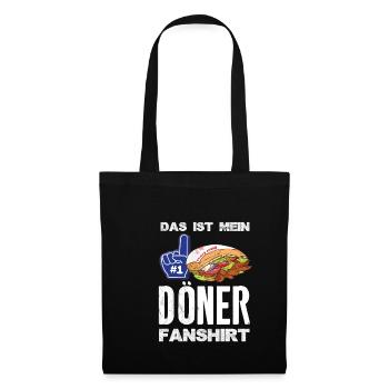 Das ist mein Döner Kebab Fanshirt - Stoffbeutel - Schwarz - Vorne