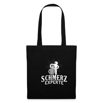 Schmerz Experte Physio Geschenk Lustig - Stoffbeutel - Schwarz - Vorne
