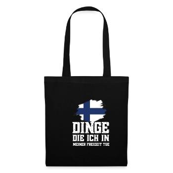 Finnland Dinge in der Freizeit Urlaub Geschenk - Stoffbeutel - Schwarz - Vorne