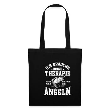 Angel Therapie Fischen Zubehör Geschenk - Stoffbeutel - Schwarz - Vorne