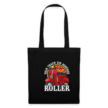 Roller Traum Motorroller Scooter Geschenk - Stoffbeutel - Schwarz - Vorne