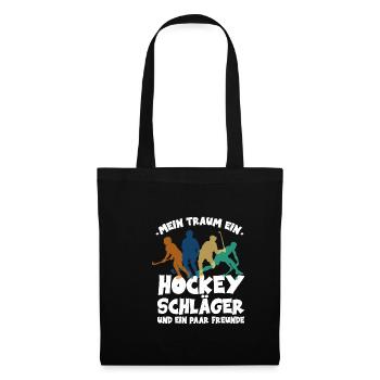 Hockey Traum Hallenhockey Hockeyspiel Spieler - Stoffbeutel - Schwarz - Vorne