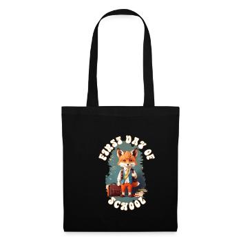 Mignon écolier Renard Retour à l’école - Sac en tissu - noir - Devant