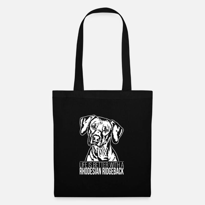 RHODESIAN RIDGEBACK life is better Hunde Wilsigns - Stoffbeutel - Schwarz