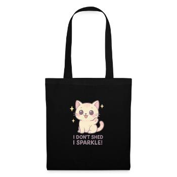 Chat scintillant - pas de perte de poils, juste de l’éclat - Sac en tissu - noir - Devant