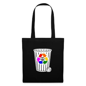 Peace Recycling Peacezeichen - Stoffbeutel - Schwarz - Vorne
