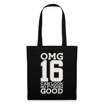 16ÈME ANNIVERSAIRE 2006 ENFIN 16 ANS SWEET 16 - Sac en tissu - noir - Devant
