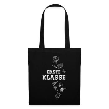 erste Klasse - Stoffbeutel - Schwarz - Vorne
