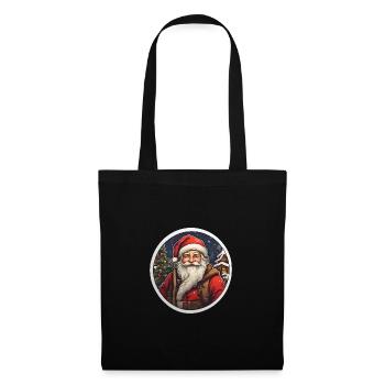Weihnachtsmann Logo rund - Stoffbeutel - Schwarz - Vorne