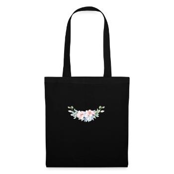 Floral Bouquet, Blue, Pink Personalizable - Tote Bag - black - Front