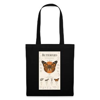 Butterfly Art Poster Nature Cycle - Tote Bag - black - Front