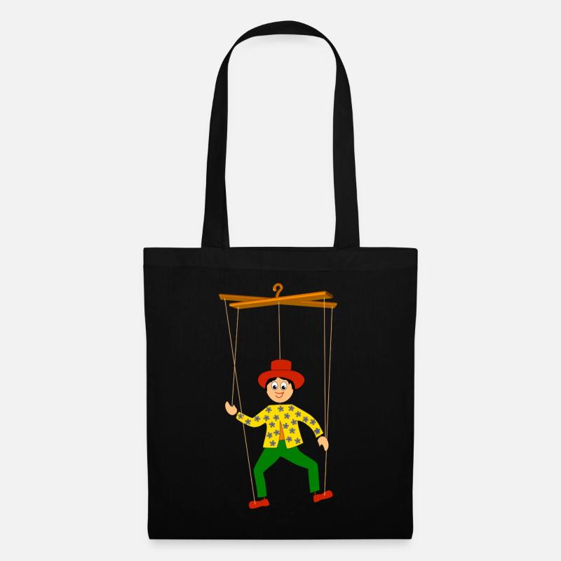 kinder marionette lustig - Stoffbeutel - Schwarz