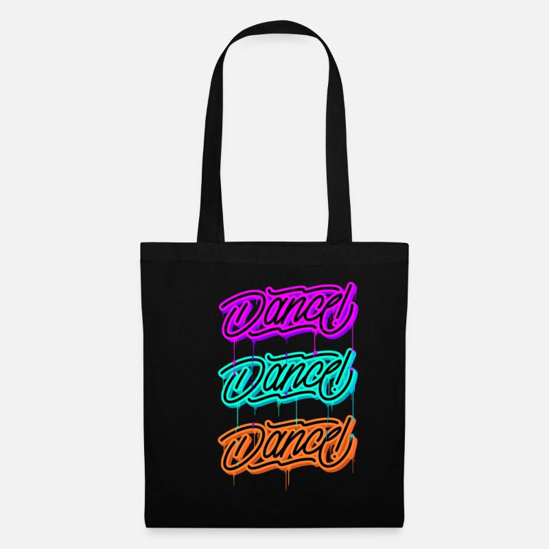 Tanzen dance Tänzer Tänzerin Schrift Geschenk - Stoffbeutel - Schwarz