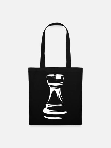 chess rook schach turm figur symbol Verein icon - Stoffbeutel - Schwarz
