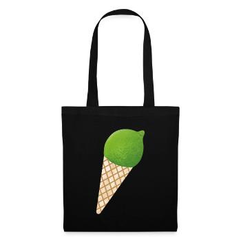 Glace au citron vert Glace d’été Citron Fruit Vacances - Sac en tissu - noir - Devant