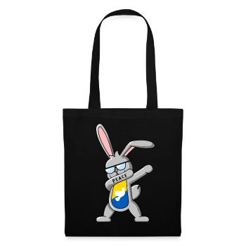Rabbit dances DAB for peace in Ukraine - Tote Bag - black - Front