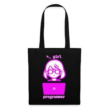 Frau mit Computer girl programmer - Stoffbeutel - Schwarz - Vorne