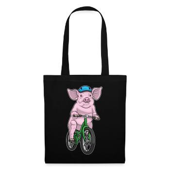 Vélo cochon - Sac en tissu - noir - Devant