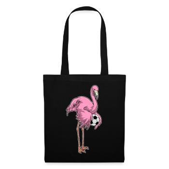 Flamingo Joueur de football Football - Sac en tissu - noir - Devant