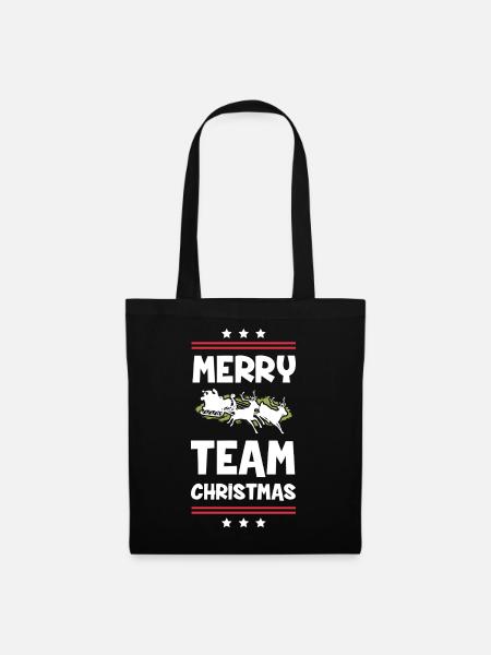 Frohe Weihnachten - Stoffbeutel - Schwarz