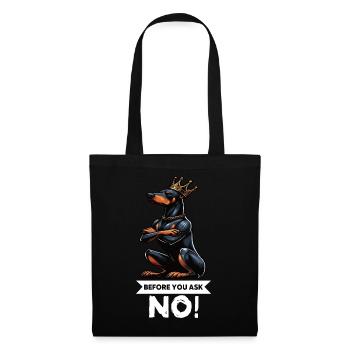 Avant de demander à Dobermann, Dobermannbesitzer - Sac en tissu - noir - Devant