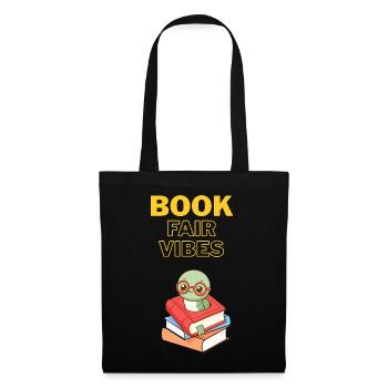 Buchmesse-Vibes Bücherwurm - Stoffbeutel - Schwarz - Vorne