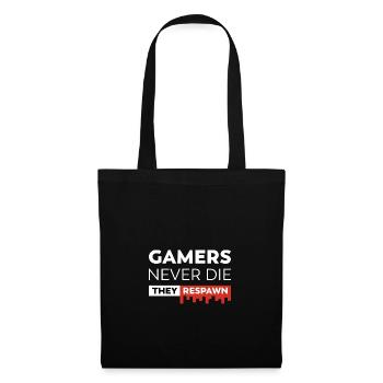 Gamers Never The They Respawn - Tote Bag - black - Front
