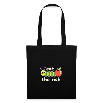 Ver affamé - Chenille Kawaii - Sac en tissu - noir - Devant
