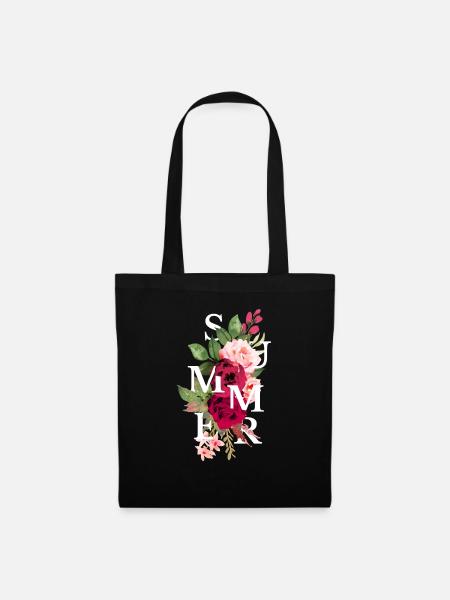 Sommerblume - Stoffbeutel - Schwarz