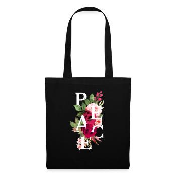 Peace flowers - Sac en tissu - noir - Devant