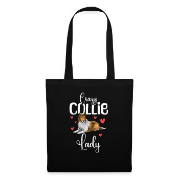 Collie à poil long Collie rugueux Chien - Sac en tissu - noir - Devant